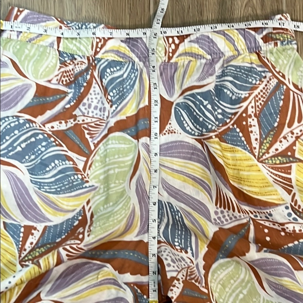 C&C California Linen Pants Crop Flowy Maxi Resort Island Hawaii Wide Leg Pockets - Picture 6 of 10